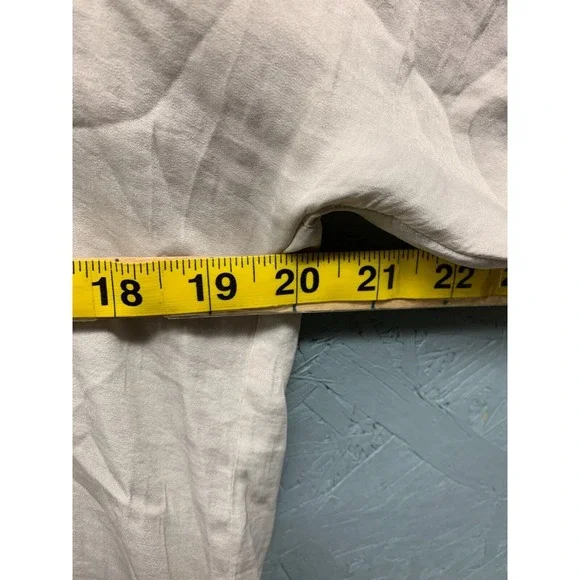 Maison‎ d’Amélie Women’s S Beige V-Neck Lightweight Long Sleeve Blouse Top - Picture 8 of 10